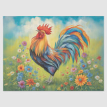 Das lebhafte Rooster im Blumengarten