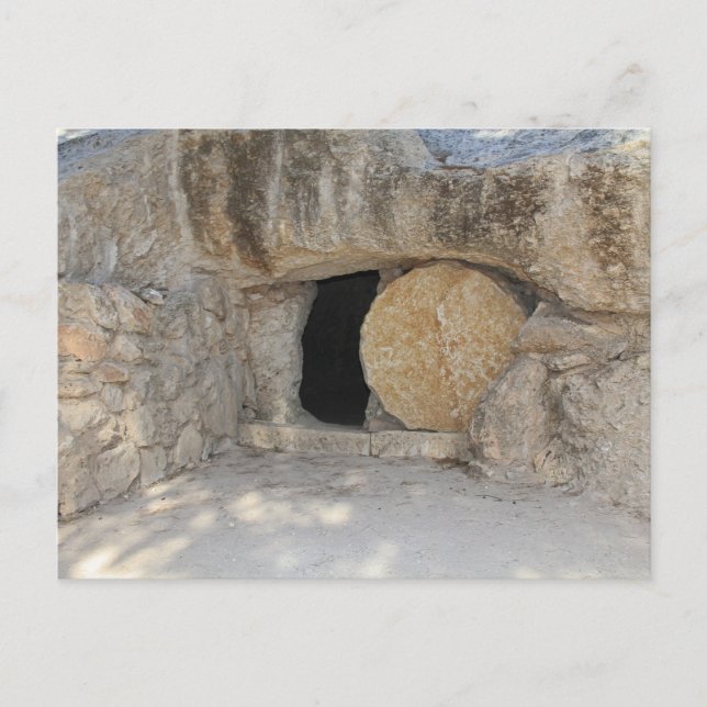 Das leere Grab des Jesus Christus auf Postkarte (Vorderseite)