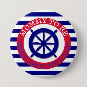 Das Lenkrad des Schiffes, dessen Boy-Baby-Duschkno Button