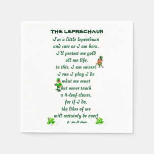 DAS LEPRECHAUN POEM SERVIETTE