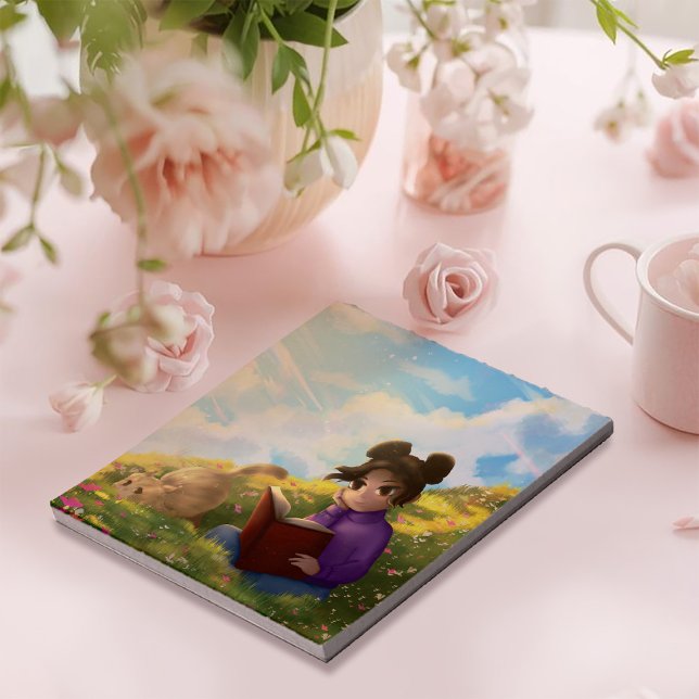 Das Lesegerät und der gelangweilte Katzen-Notepad Notizblock (Von Creator hochgeladen)