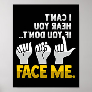 Das Lesen von Asl Hand Gesture Deaf Hörverlust Awa Poster