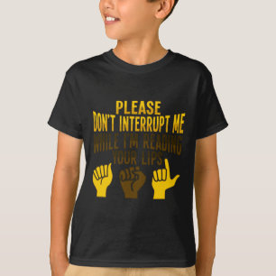 Das Lesen von Asl Hand Gesture Deaf Hörverlust Awa T-Shirt