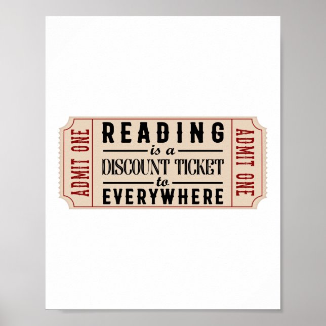 Das Lesen von Buchliteratur ist ein Ticket zum Rab Poster (Vorne)