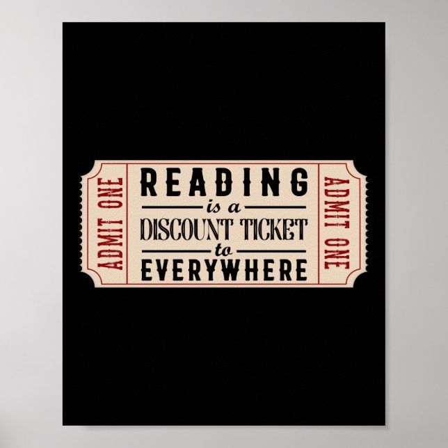 Das Lesen von Buchliteratur ist ein Ticket zum Rab Poster (Vorne)