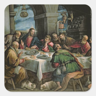 Das letzte Abendessen 3 Quadratischer Aufkleber