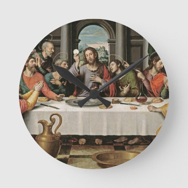Das letzte Abendessen Runde Wanduhr (Vorderseite)