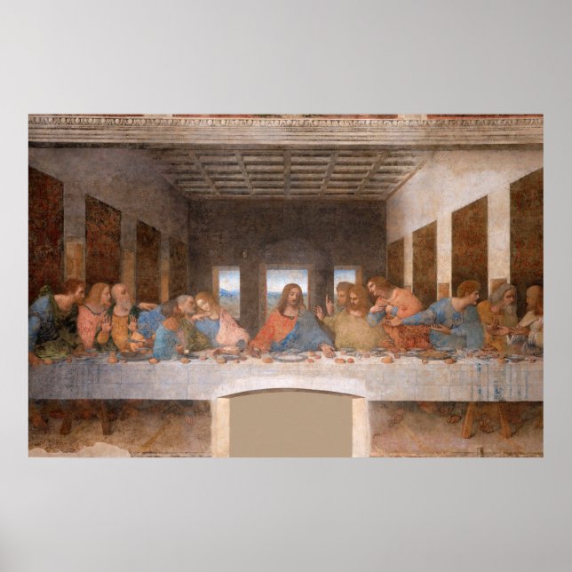 Das letzte Abendessen von Leonardo Da Vinci Poster (Vorne)