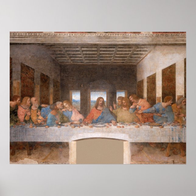 Das letzte Abendessen von Leonardo Da Vinci Poster (Vorne)