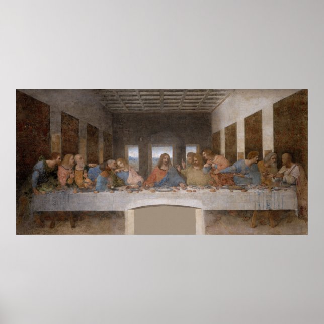 Das letzte Abendessen von Leonardo Da Vinci Poster (Vorne)