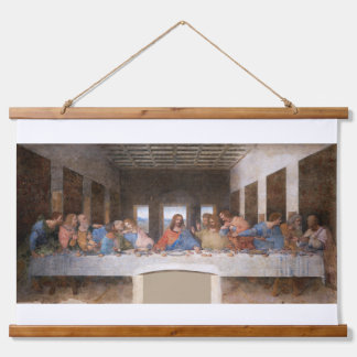 Das letzte Abendessen von Leonardo da Vinci Wandteppich Mit Holzrahmen