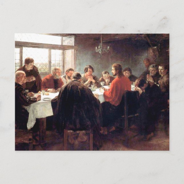 Das letzte Abendmahl von Fritz von Uhde 1886 Postkarte (Vorderseite)