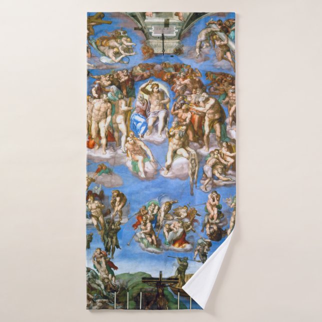 Das letzte Urteil, Michelangelo, 1536-1541 Badehandtuch (Badehandtuch)