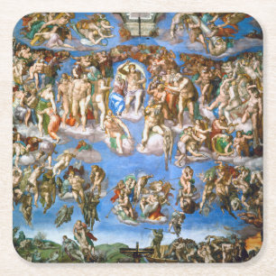 Das letzte Urteil, Michelangelo, 1536-1541 Rechteckiger Pappuntersetzer