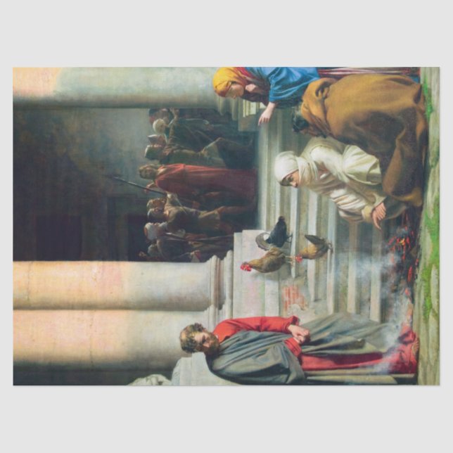 Das Leugnen von Peter durch Carl Bloch Seidenpapier (Vorderseite)