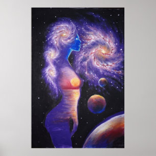 Das Licht der Galaxie, die im Soul reflektiert Poster