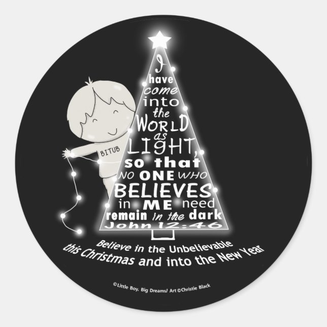 Das Licht des Baumes Runder Aufkleber (Vorderseite)