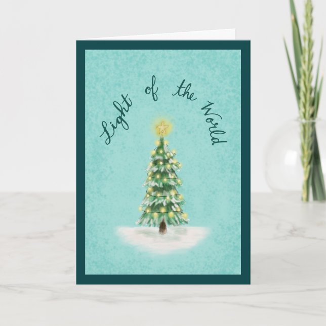 Das Licht des Weihnachtsfestes der Welt Dankeskarte (Vorderseite)