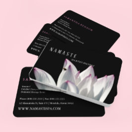 Das Licht | Pinkfarbene White Lotus Blume auf Schw Visitenkarte