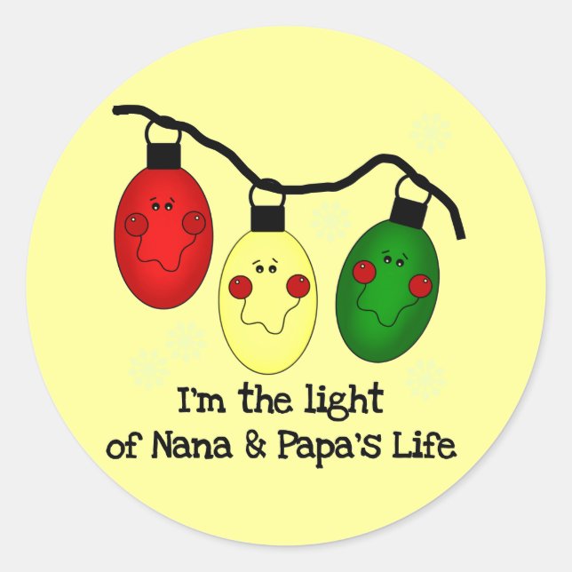 Das Licht von Nana und Papa's Lebensdingen und Ges Runder Aufkleber (Vorderseite)