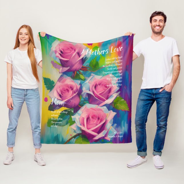 Das Liebe Gedicht einer Mutter mutig Schöne Rosen Fleecedecke (Beispiel)
