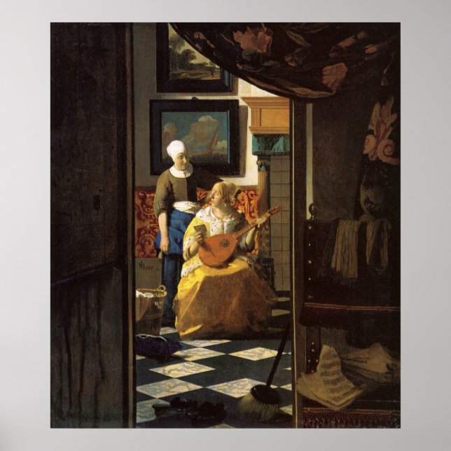 Das Liebe-Schreiben von Johannes Vermeer Poster (Vorne)