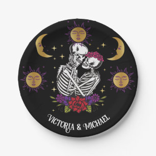 Das liebenswerte Skeleton Couple Gothic-Tarot Pappteller