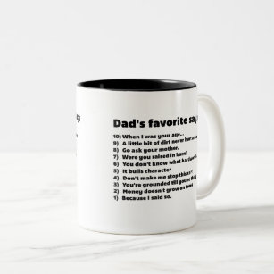 Das LieblingsSprichwort 10 Vaters - lustiges Qoute Zweifarbige Tasse