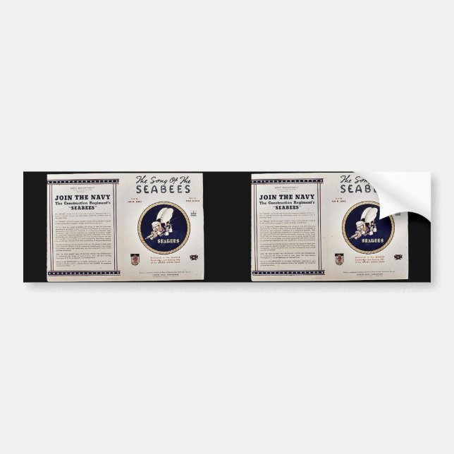 Das Lied der Seabees Autoaufkleber (Vorne)