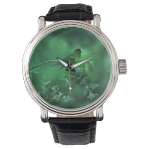 Das Lied, der Vogel in der grünen Landschaft singe Armbanduhr