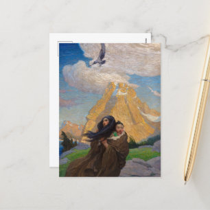 Das Lied des Adlers, der sich mit dem Sturm verbin Feiertagspostkarte