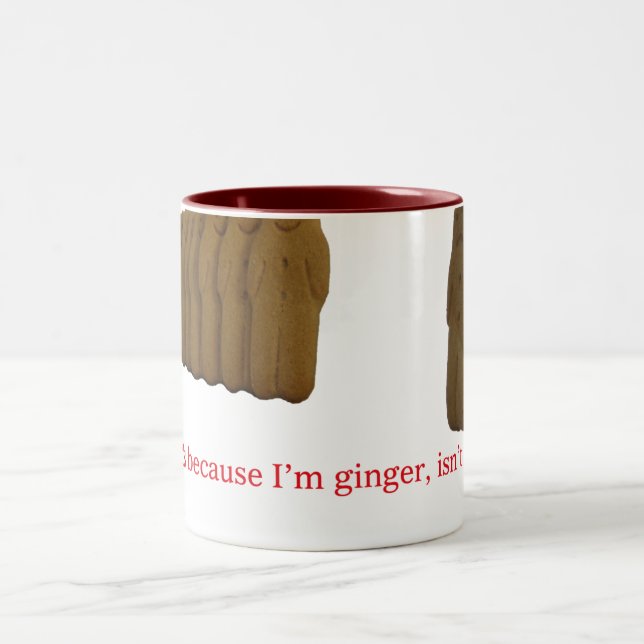 Das liegt daran, dass ich Ingwer bin, oder? Zweifarbige Tasse (Mittel)