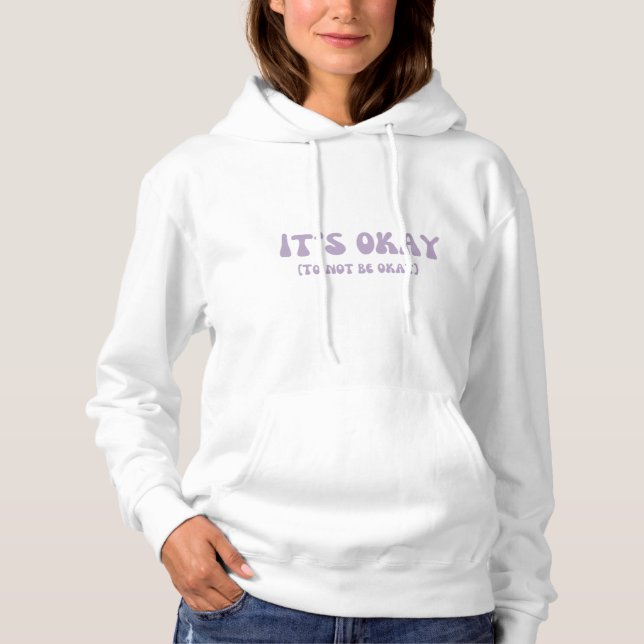 Das Lila Retro-Zitat wird gut. Hoodie (Vorderseite)