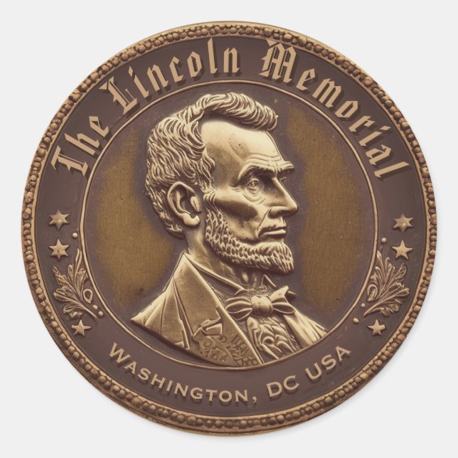 Das Lincoln Memorial Washington DC Runder Aufkleber (Vorderseite)