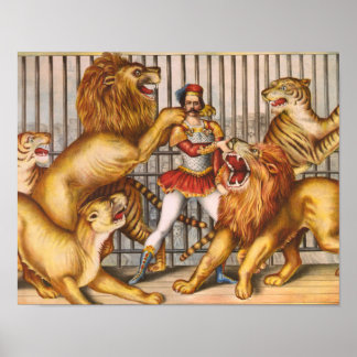 Das Lion Tamer Vintag Circus Poster