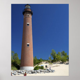 Das Little Sable Point Light am Lake Michigan Poster