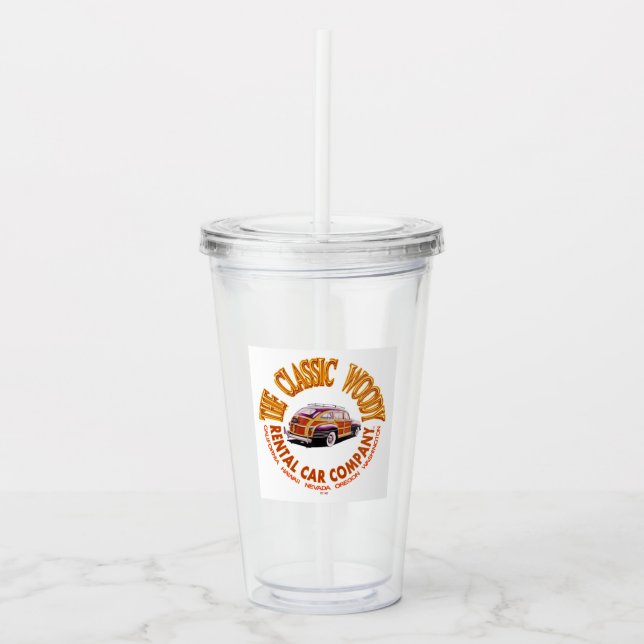 Das Logo der "Classic Woody Rental Car Company" Ve Acryltrinkbecher (Vorderseite)