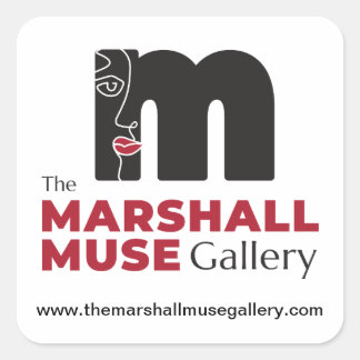 Das Logo der Marshall-Muse-Galerie Quadratischer Aufkleber
