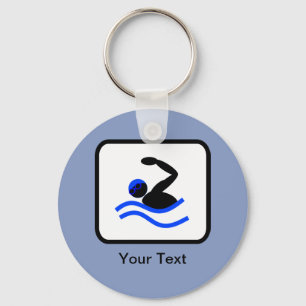 Das Logo des Schwimmers ist individuell anpassbar Schlüsselanhänger