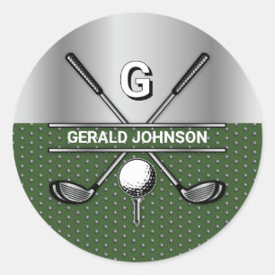Das Logo für das elegante Golf Monogram Runder Aufkleber