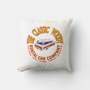 Das Logo-Kissen der Firma "Classic Woody Rental Ca Kissen