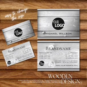 Das Logo "Natural Wood Grain White Woods" ist mode Visitenkarte