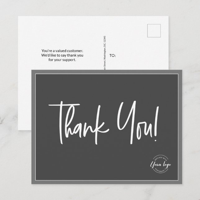 Das Logo von Simple Grey White Company wurde spezi Postkarte (Vorne/Hinten)