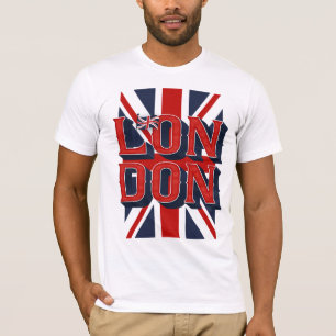 Das London-Flaggen-T - Shirt/Weiß der Männer T-Shirt
