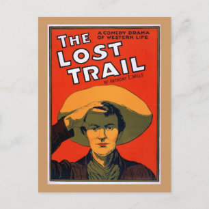 Das Lost Trail Vintage Theaterplakat Postkarte