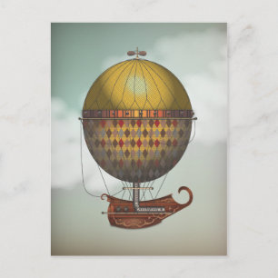 Das Luftschiff Nautisme Steampunk-Flugmaschine Postkarte