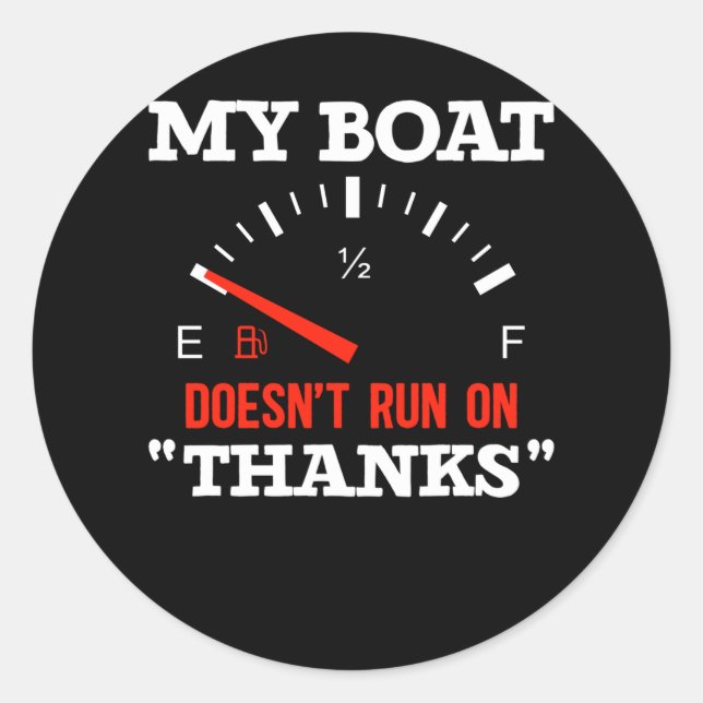 Das lustige Bootfahren läuft nicht dank Runder Aufkleber (Vorderseite)