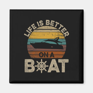Das lustige Bootfahren von Retro gibt dem Schiff d Magnet