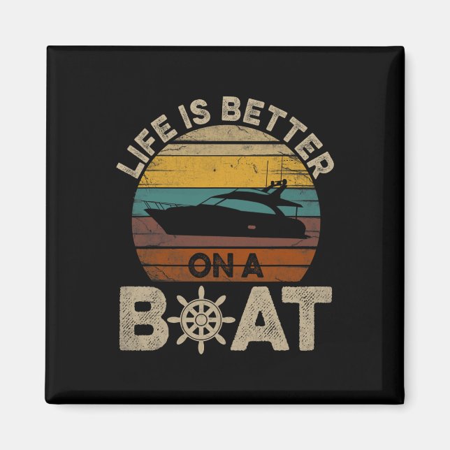 Das lustige Bootfahren von Retro gibt dem Schiff d Magnet (Vorne)