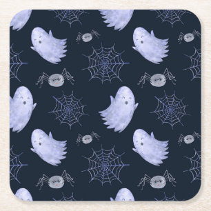 Das lustige Ghost Spider Halloween Muster. Rechteckiger Pappuntersetzer